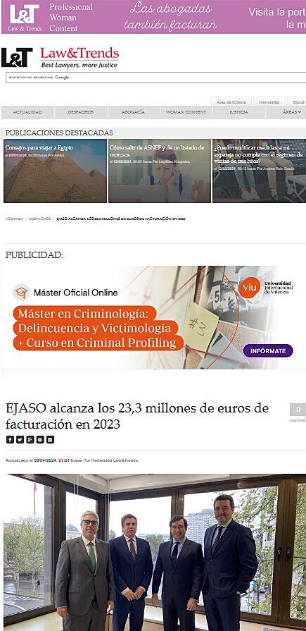 EJASO alcanza los 23,3 millones de euros de facturacin en 2023